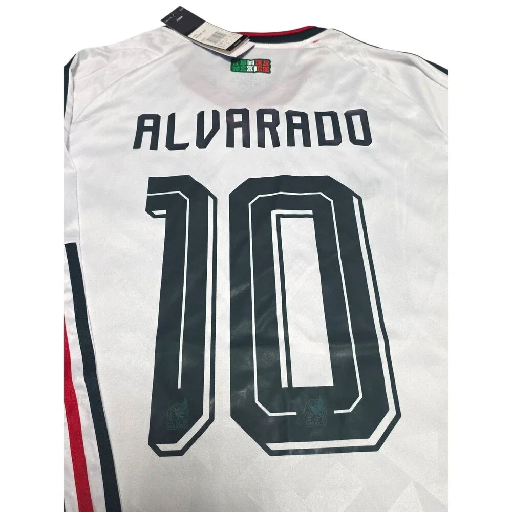 adidas Mexico Soccer Jersey White Green #10 new with tags Alvarado Long Sleeves